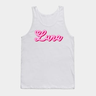 Luna name pink heart Tank Top